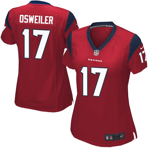 Women's Limited Brock Osweiler Nike Jersey Red Alternate - #17 NFL Houston Texans